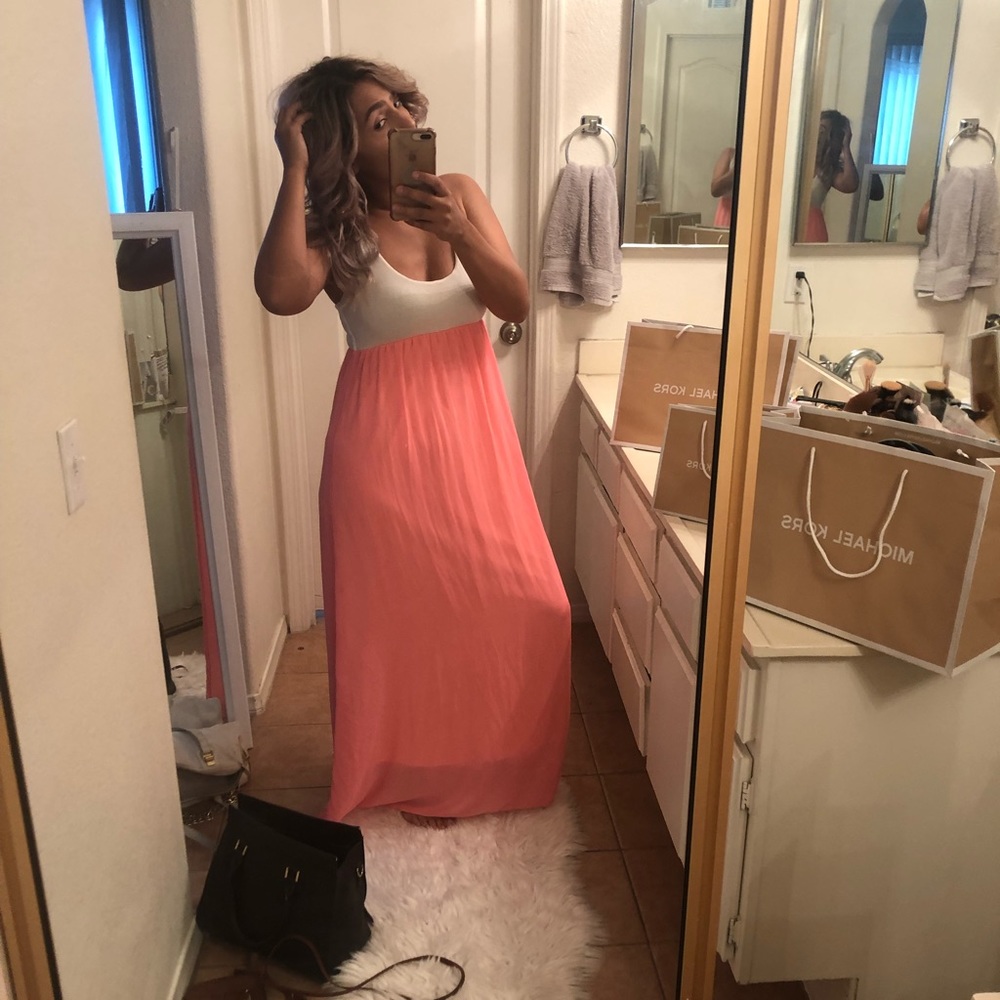 Maxi color block dress